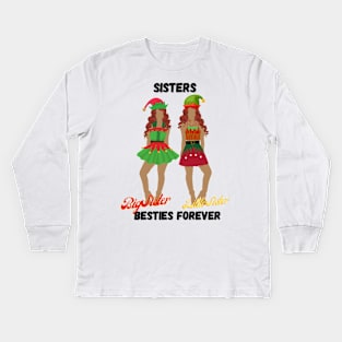 Big sister, little sister, Christmas shirt elf, Christmas gifts for women, Christmas gifts Kids Long Sleeve T-Shirt